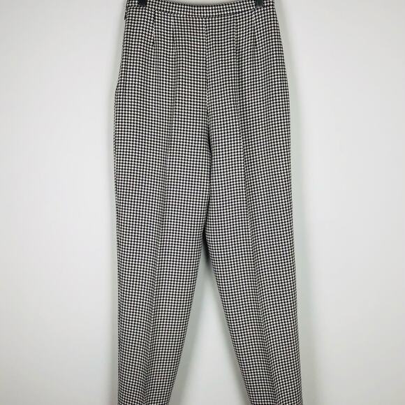 Vintage brown cream houndstooth high waisted pants small - Picture 5 of 8